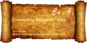 Csengery Annamária névjegykártya